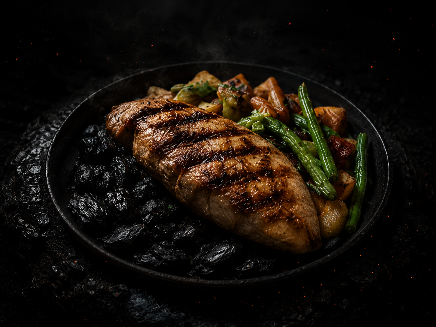Comida saludable con proteína y vegetales